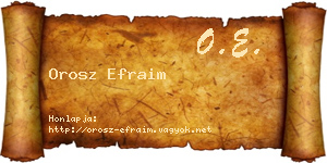 Orosz Efraim névjegykártya